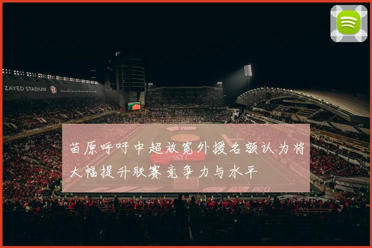 苗原呼吁中超放宽外援名额认为将大幅提升联赛竞争力与水平