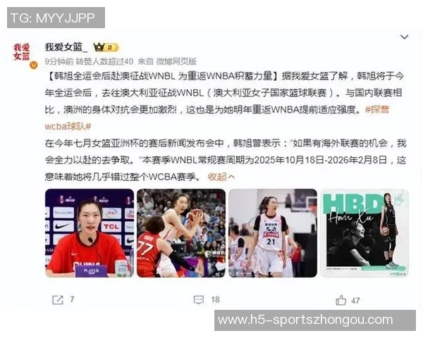 韩旭赴澳大利亚联赛锻炼为重返WNBA全力以赴